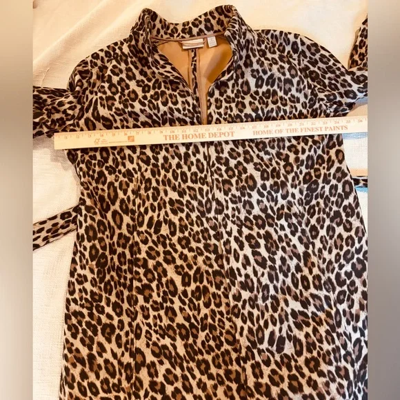 Chico’s Leopard Pattern Coat w/ Belt Women’s Size 2 Statement Bold RN #79984 - Picture 10 of 13